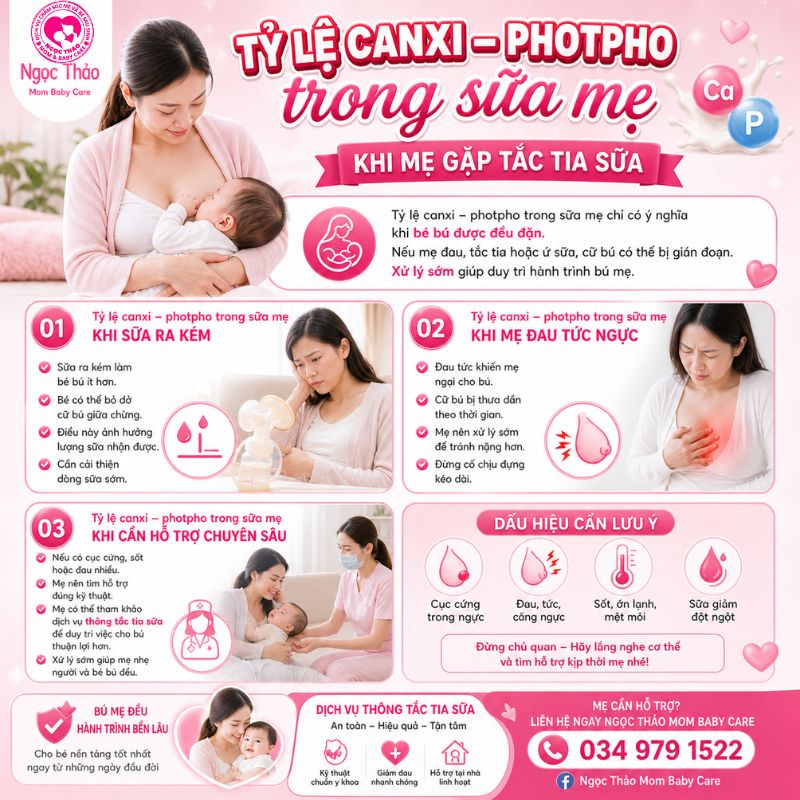 tỉ lệ canxi photpho trong sữa mẹ